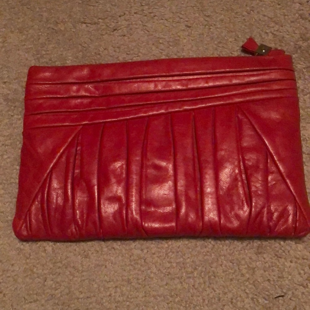 Liz Claiborne Red Leather Clutch